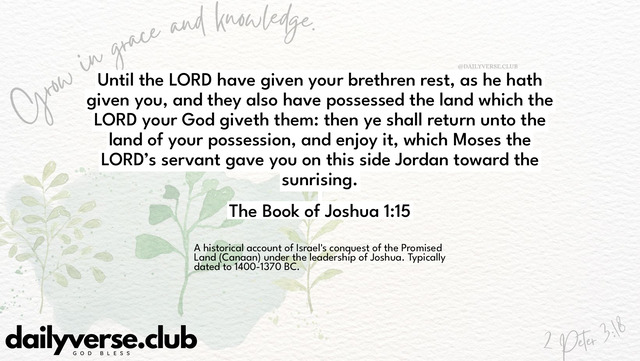 Bible Verse Wallpaper 1:15 from The Book of Joshua