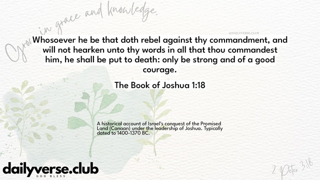 Bible Verse Wallpaper 1:18 from The Book of Joshua