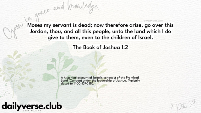 Bible Verse Wallpaper 1:2 from The Book of Joshua