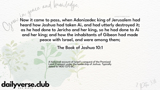 Bible Verse Wallpaper 10:1 from The Book of Joshua