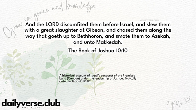 Bible Verse Wallpaper 10:10 from The Book of Joshua