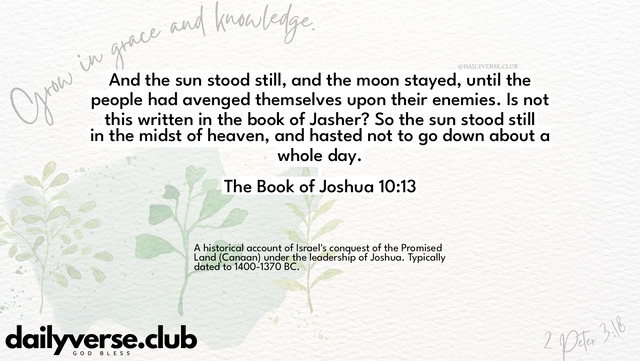 Bible Verse Wallpaper 10:13 from The Book of Joshua