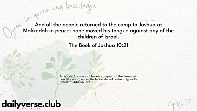 Bible Verse Wallpaper 10:21 from The Book of Joshua