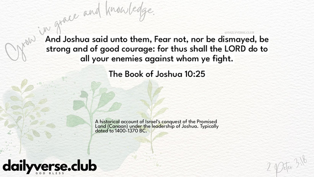 Bible Verse Wallpaper 10:25 from The Book of Joshua