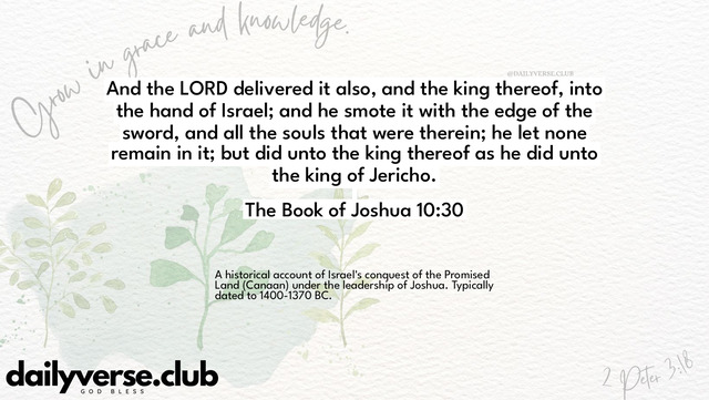 Bible Verse Wallpaper 10:30 from The Book of Joshua