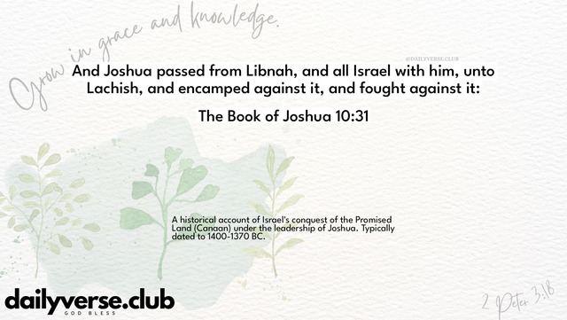 Bible Verse Wallpaper 10:31 from The Book of Joshua