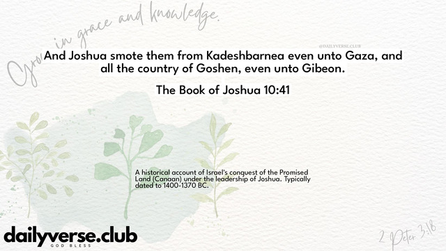 Bible Verse Wallpaper 10:41 from The Book of Joshua