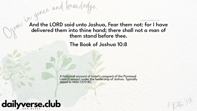 Bible Verse Wallpaper 10:8 from The Book of Joshua