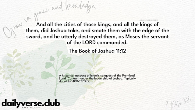 Bible Verse Wallpaper 11:12 from The Book of Joshua
