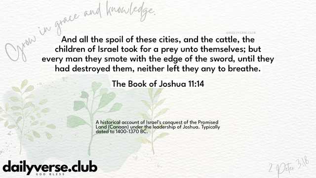 Bible Verse Wallpaper 11:14 from The Book of Joshua