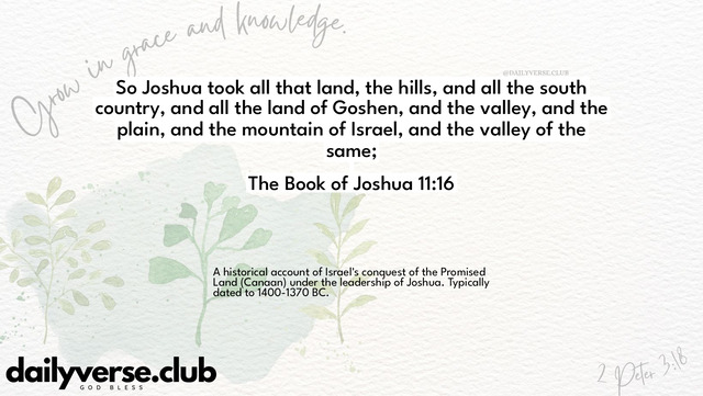 Bible Verse Wallpaper 11:16 from The Book of Joshua