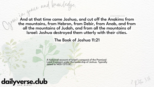 Bible Verse Wallpaper 11:21 from The Book of Joshua