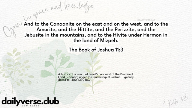 Bible Verse Wallpaper 11:3 from The Book of Joshua