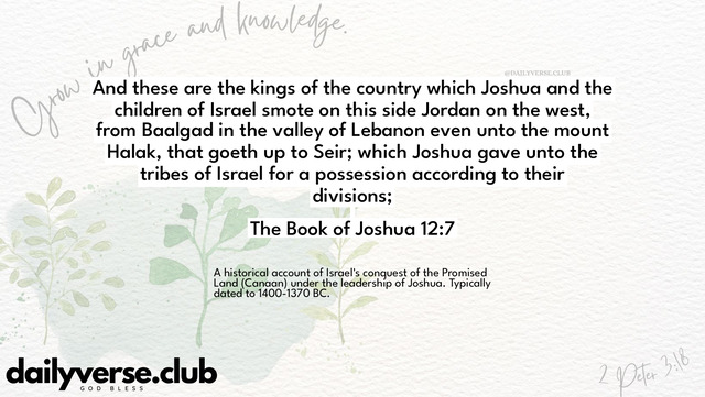 Bible Verse Wallpaper 12:7 from The Book of Joshua