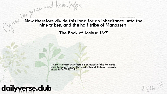 Bible Verse Wallpaper 13:7 from The Book of Joshua