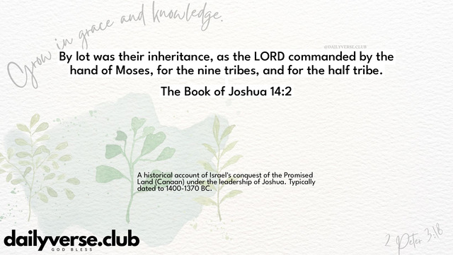 Bible Verse Wallpaper 14:2 from The Book of Joshua