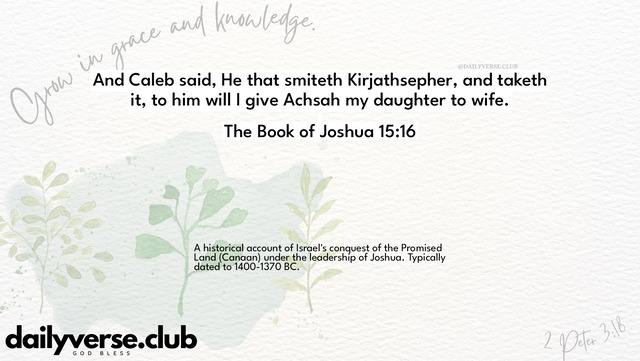 Bible Verse Wallpaper 15:16 from The Book of Joshua