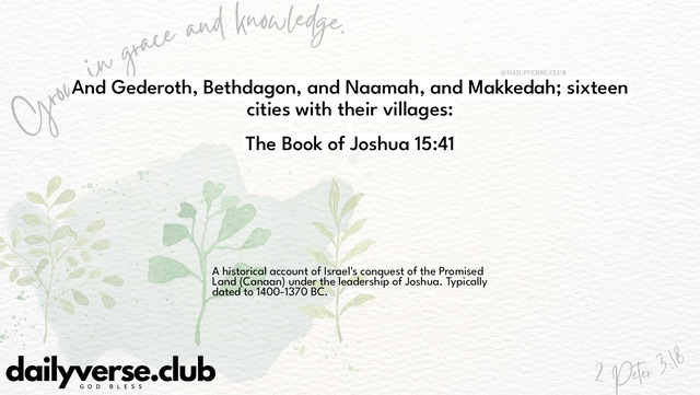 Bible Verse Wallpaper 15:41 from The Book of Joshua