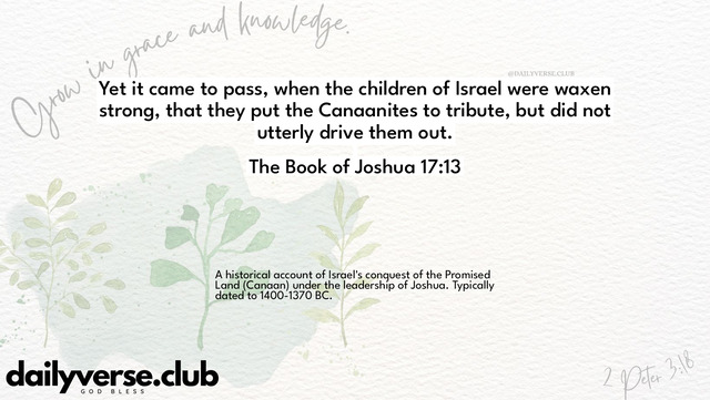 Bible Verse Wallpaper 17:13 from The Book of Joshua
