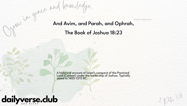 Bible Verse Wallpaper 18:23 from The Book of Joshua