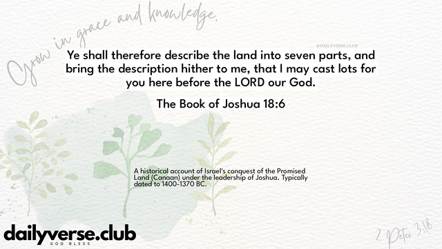 Bible Verse Wallpaper 18:6 from The Book of Joshua