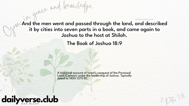Bible Verse Wallpaper 18:9 from The Book of Joshua