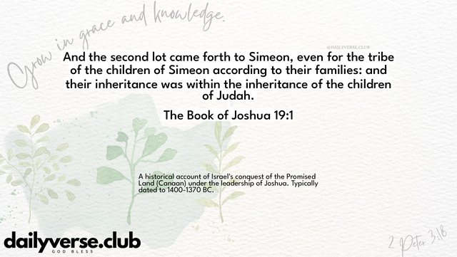 Bible Verse Wallpaper 19:1 from The Book of Joshua