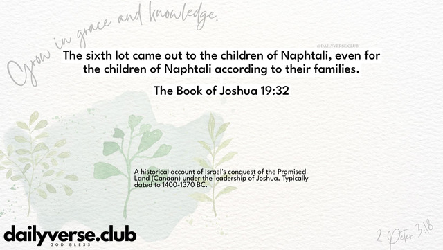 Bible Verse Wallpaper 19:32 from The Book of Joshua