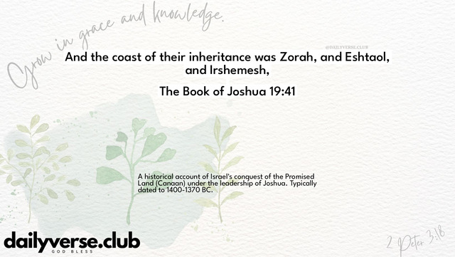 Bible Verse Wallpaper 19:41 from The Book of Joshua