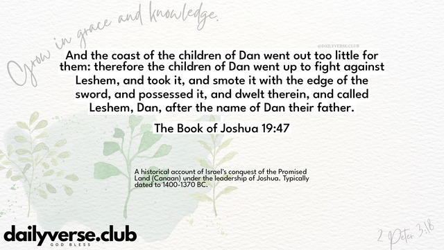 Bible Verse Wallpaper 19:47 from The Book of Joshua