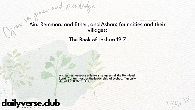 Bible Verse Wallpaper 19:7 from The Book of Joshua