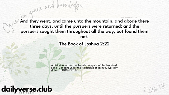 Bible Verse Wallpaper 2:22 from The Book of Joshua
