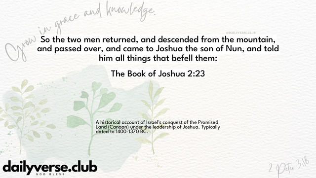 Bible Verse Wallpaper 2:23 from The Book of Joshua