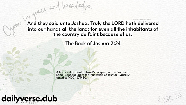 Bible Verse Wallpaper 2:24 from The Book of Joshua