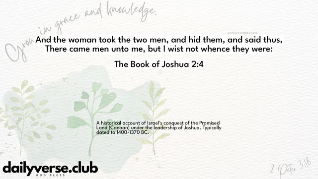 Bible Verse Wallpaper 2:4 from The Book of Joshua