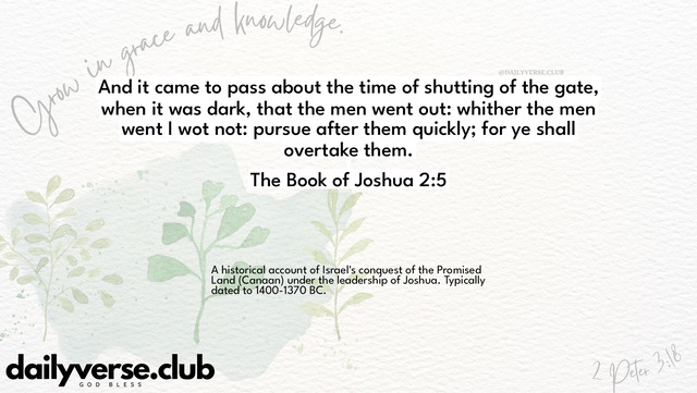 Bible Verse Wallpaper 2:5 from The Book of Joshua