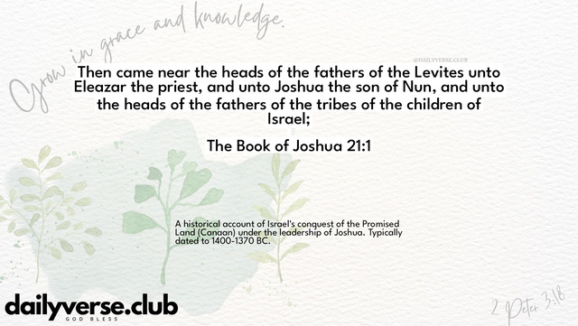 Bible Verse Wallpaper 21:1 from The Book of Joshua