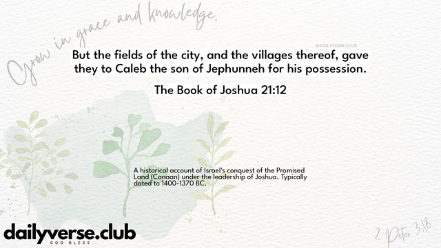 Bible Verse Wallpaper 21:12 from The Book of Joshua