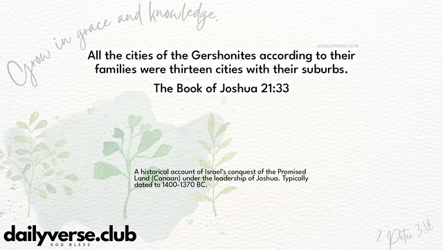 Bible Verse Wallpaper 21:33 from The Book of Joshua