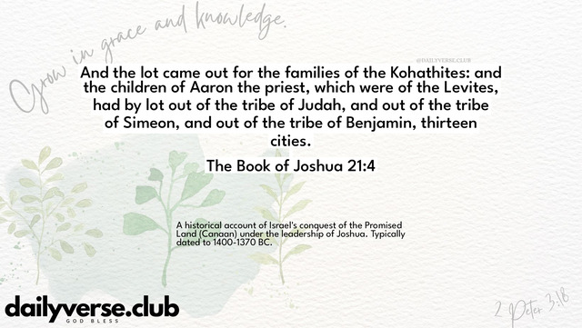 Bible Verse Wallpaper 21:4 from The Book of Joshua