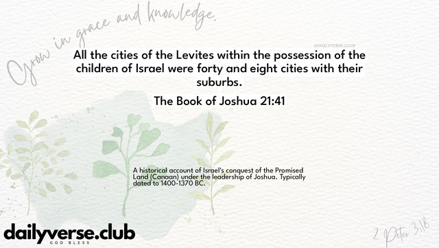 Bible Verse Wallpaper 21:41 from The Book of Joshua
