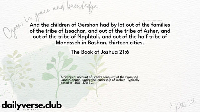 Bible Verse Wallpaper 21:6 from The Book of Joshua