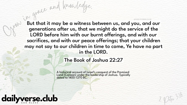 Bible Verse Wallpaper 22:27 from The Book of Joshua