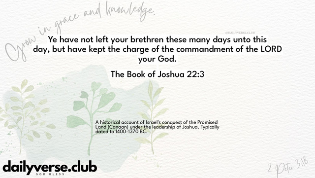 Bible Verse Wallpaper 22:3 from The Book of Joshua