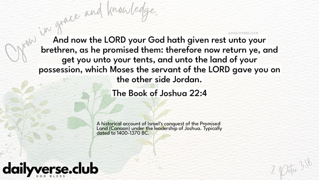 Bible Verse Wallpaper 22:4 from The Book of Joshua