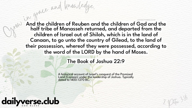 Bible Verse Wallpaper 22:9 from The Book of Joshua