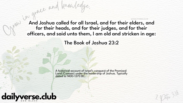 Bible Verse Wallpaper 23:2 from The Book of Joshua