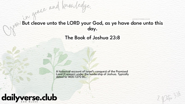Bible Verse Wallpaper 23:8 from The Book of Joshua