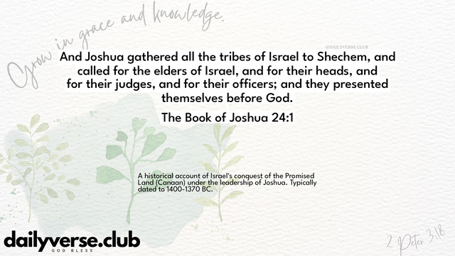 Bible Verse Wallpaper 24:1 from The Book of Joshua