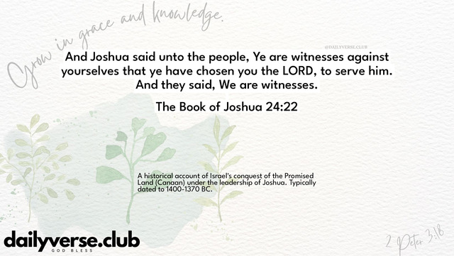 Bible Verse Wallpaper 24:22 from The Book of Joshua